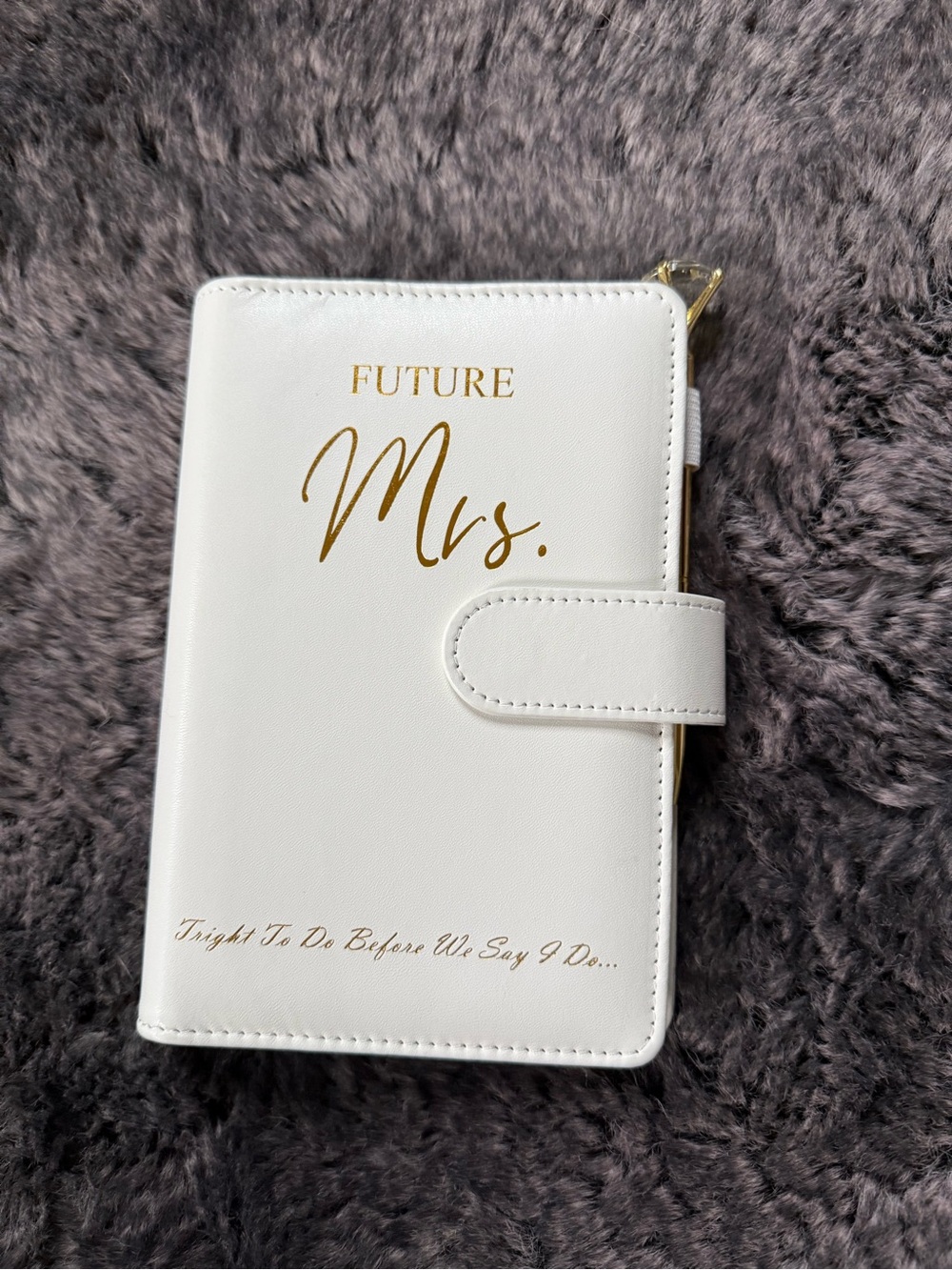 Future Mrs. White Gold Script Planner